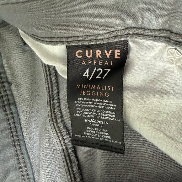 Curve Appeal Jeans Womens 4/27 Minimalist Jegging Gray Stretch Casual Classic - Picture 7 of 12